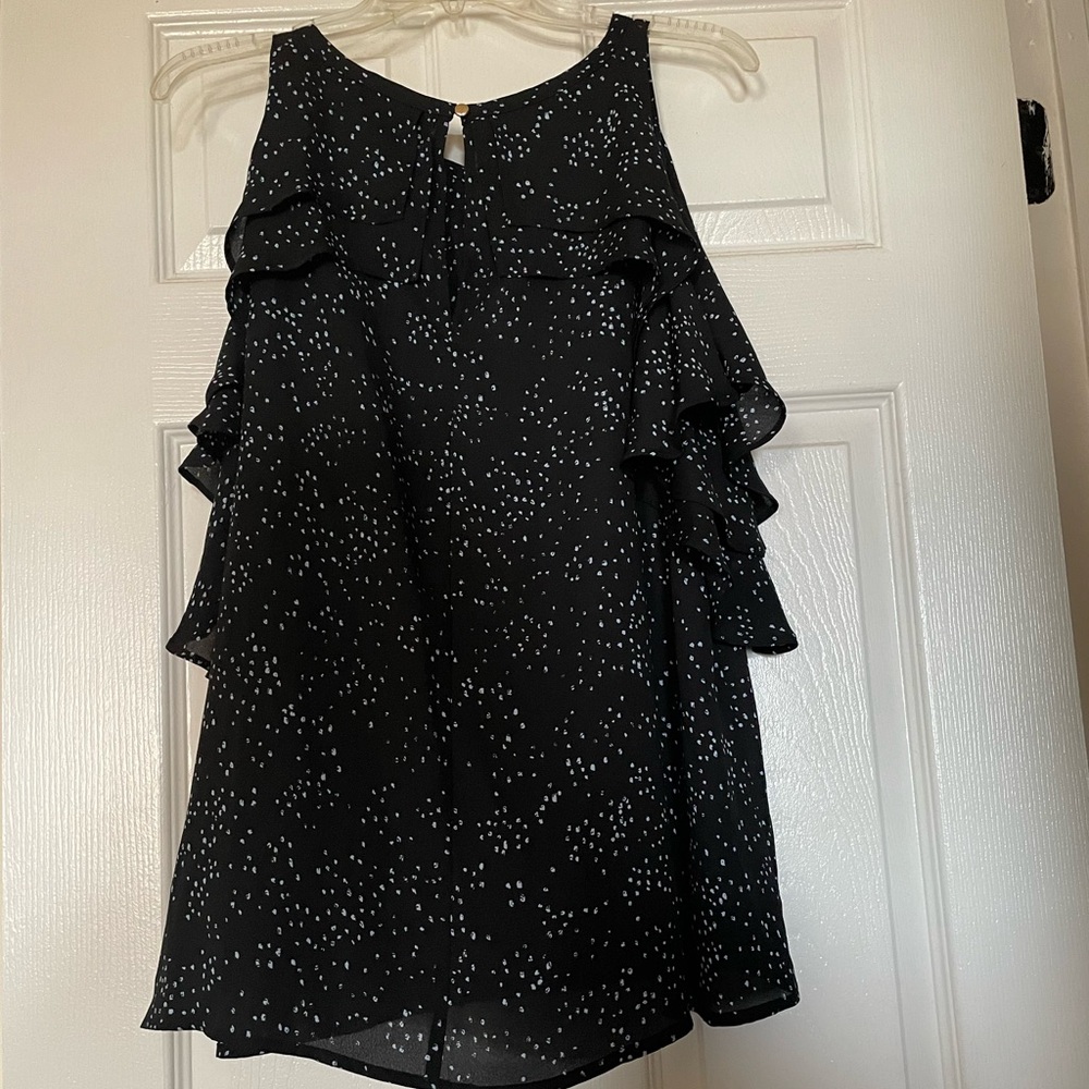 BOLD elements ruffle cold shoulder blouse